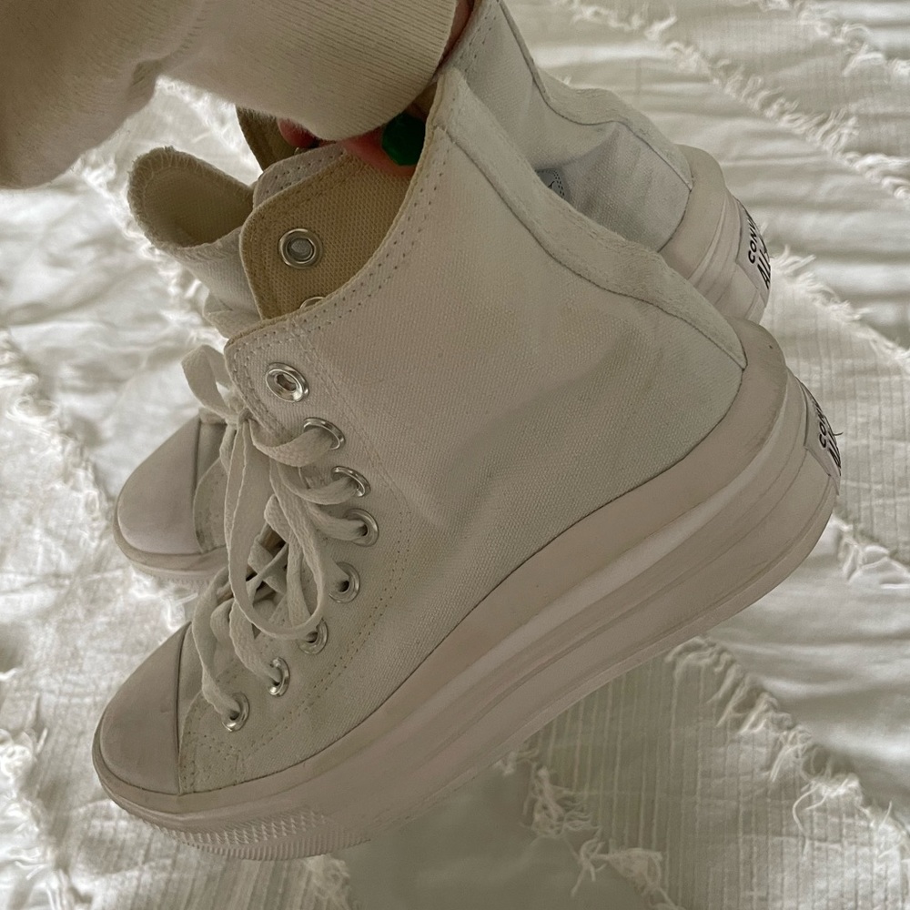 white platform converse
